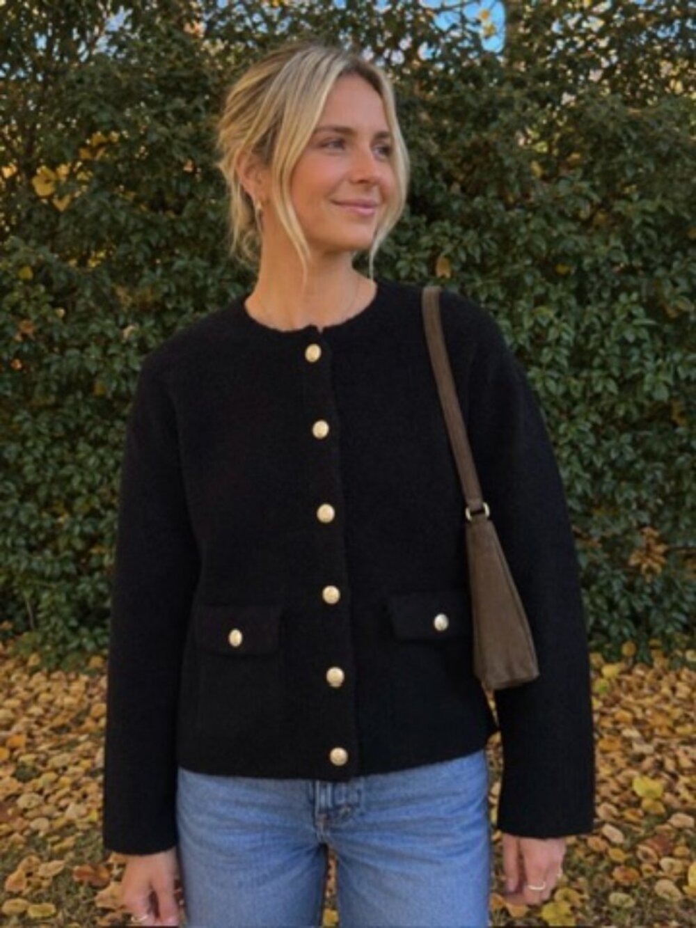 NWT J. Crew Cinched Waist Sweater Jacket Black Sz M